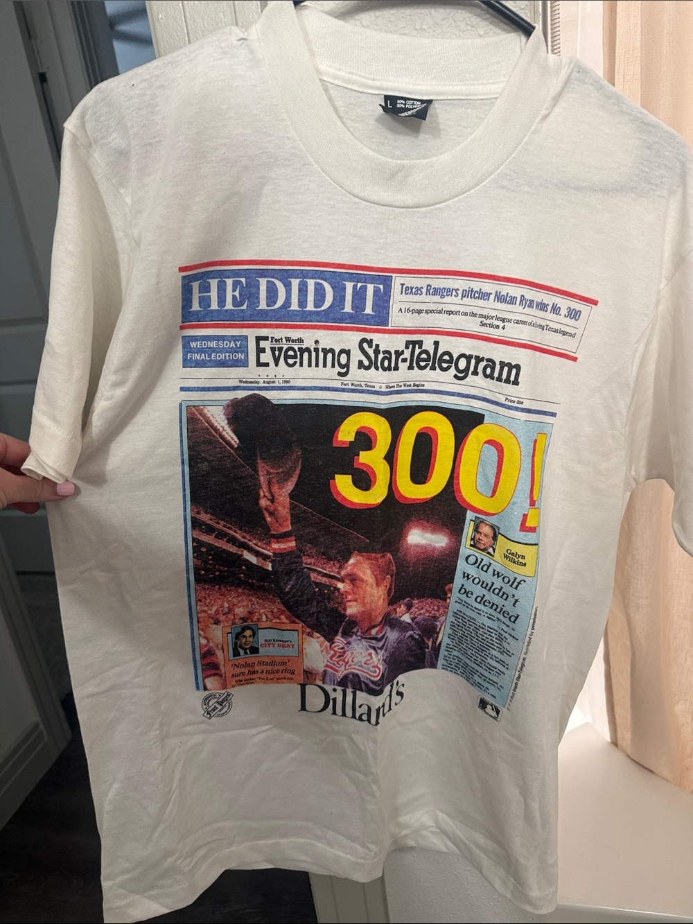 Vintage Newspaper Graphic Tee with Bold Yellow "300!"